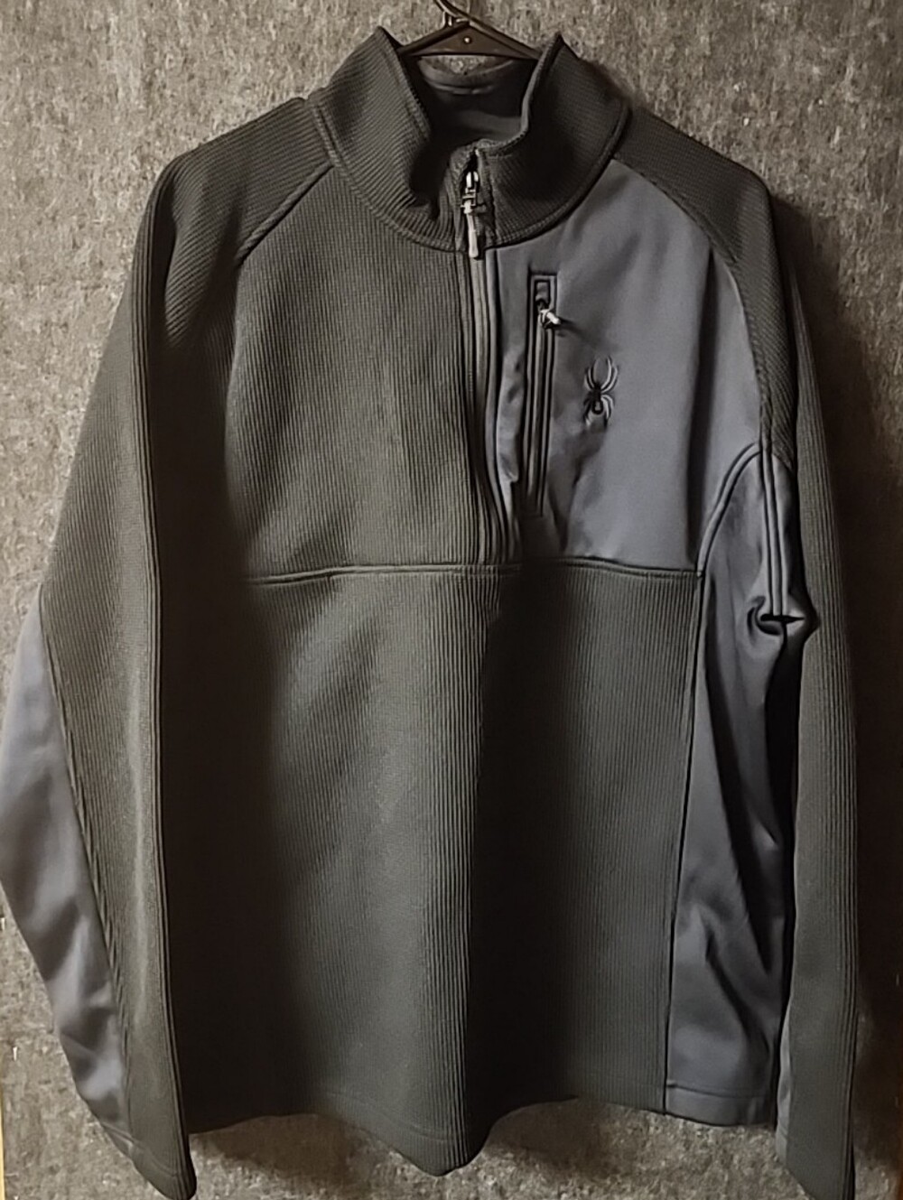 Spyder Sweaterish, Blacks, Active Jacket, 1/4 Zip, Long Sleeve, Men's XXL, Used